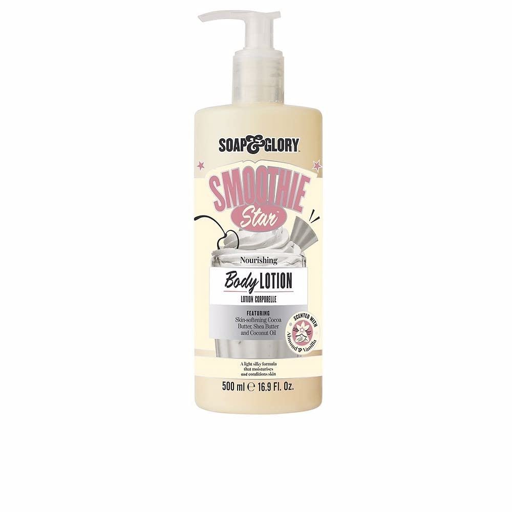 Soap & Glory Smoothie Star Body Lotion & Deep Moisturizer, 16.9 oz | Hydrating Cream for Dry Skin with Shea & Cocoa Butter, Coconut Oil, Almond & Vanilla Scent