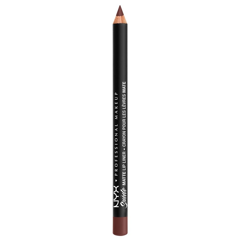 NYX PROFESSIONAL MAKEUP Suede Matte Lip Liner, Velvety-Smooth, Long-Lasting Formula For A Defined Lip Makeup Look – Cold Brew (Brown)