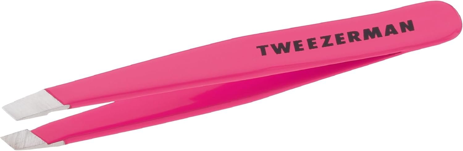 Tweezerman Mini Slant Tweezer – Tweezerman Tweezers for Eyebrows Neon Pink