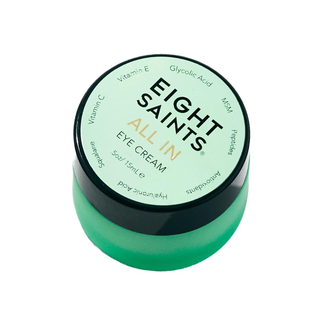 Eight Saints Skin Care All In Eye Cream, Anti Aging Eye Cream to Reduce Puffiness, Wrinkles, & Eye Bags, Dark Circles Eye Treatment, with Hyaluronic Acid, Vitamin C, & Peptides, 0.5 Ounces
