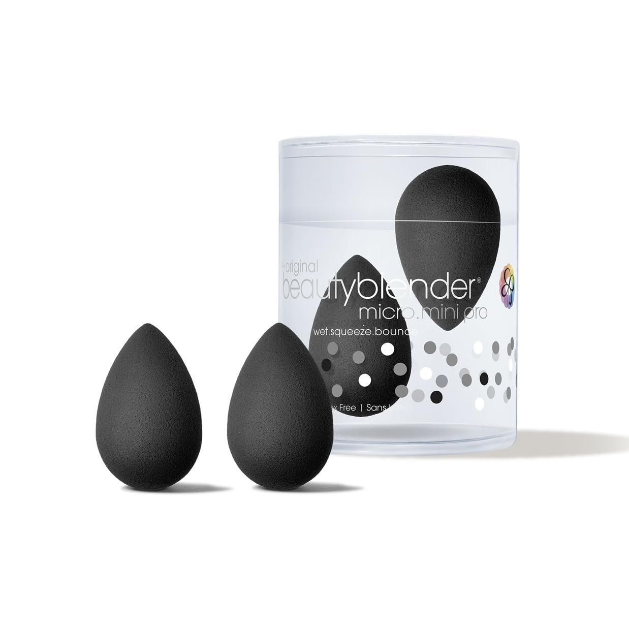 Beautyblender Micro Mini Pro Black Makeup Sponges, 2 Pack | Super-soft foam for precise concealer & highlighter blending, reusable & washable, streak-free, made in USA