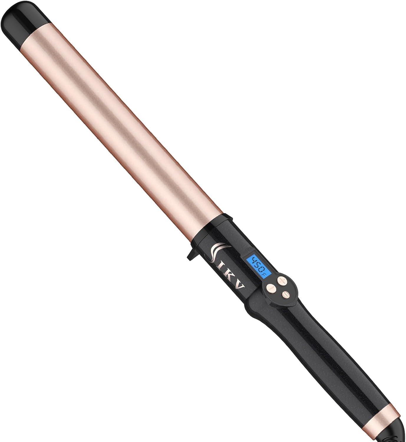 1 1/4 Inch Curling Wand Ceramic Long Barrel,1.25 Inch Curling Wand Iron for Long Hair,Dual Voltage Hair Curling Wand