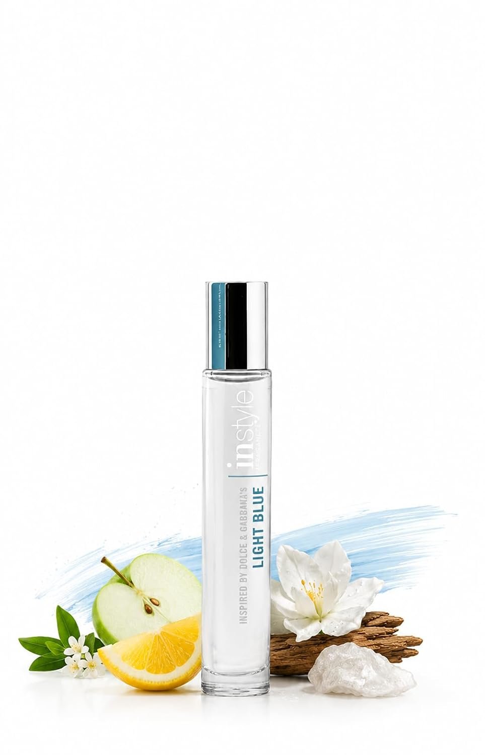 Instyle Fragrances, Inspired by Dolce & Gabbana’s Light Blue, Rollerball, Women’s Eau de Toilette, Vegan, Paraben Free, Phthalate Free, Never Tested on Animals, 0.34 Fl Oz