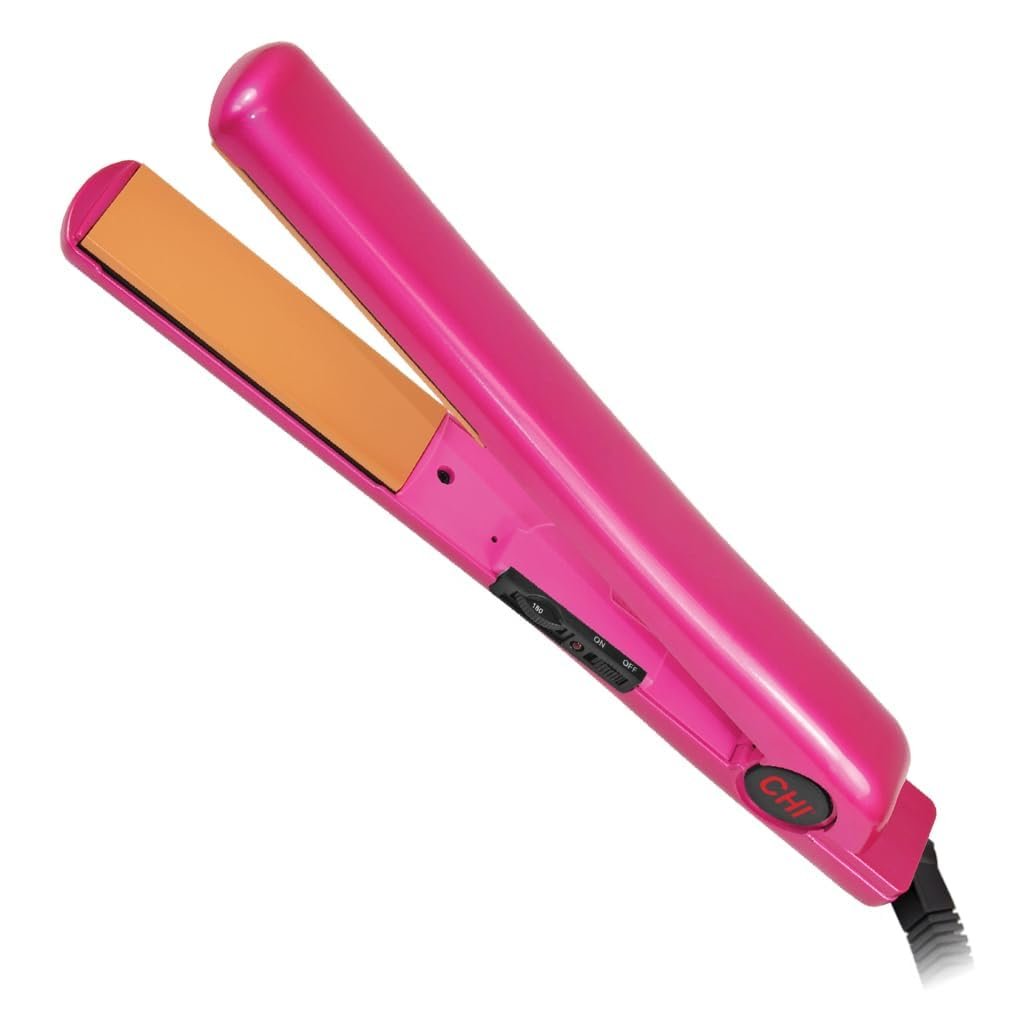 CHI Tourmaline Ceramic Flat Iron Hair Straightener 1″, Professional Hair Styling Tool for Silky Smooth Hair, Frizz Control & Curling, Pure Pink 1″ Plates