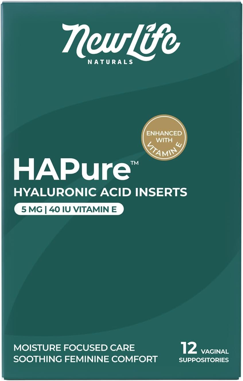 HAPure Hyaluronic Acid Suppositories for Women with Vitamin E – Vaginal Moisturizer & Dryness Support –Hormone-Free Formula – 12 Vaginal Suppositories, 30 Day Supply USA