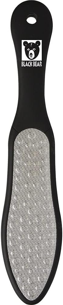 ForPro Black Bear Stainless Steel Pedicure File, Double-Sided | for Shaping & Smoothing Nails, Manicure Nail File, Emery Board, Salon Nail File, Professional Nail File, Nail & Beauty Supply