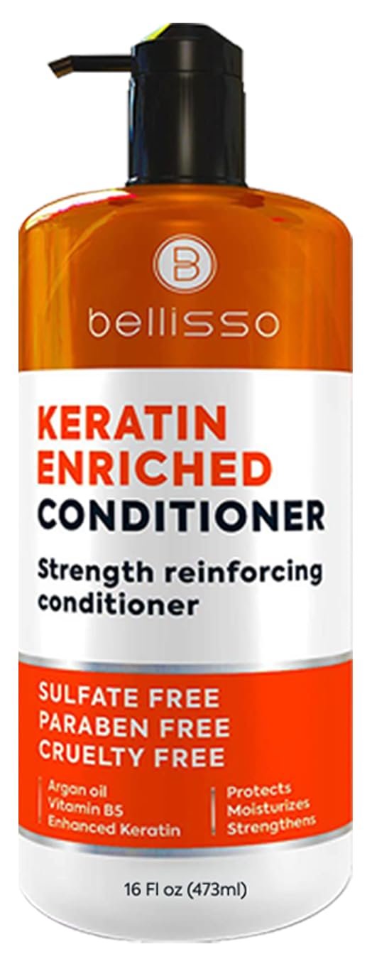 Keratin Conditioner – Sulfate and Paraben Free Deep Treatment for Dry, Damaged Hair – Salon Formula – For Curly, Color Treated, Straight and Frizzy Hair – for Women and Men to Repair Split Ends
