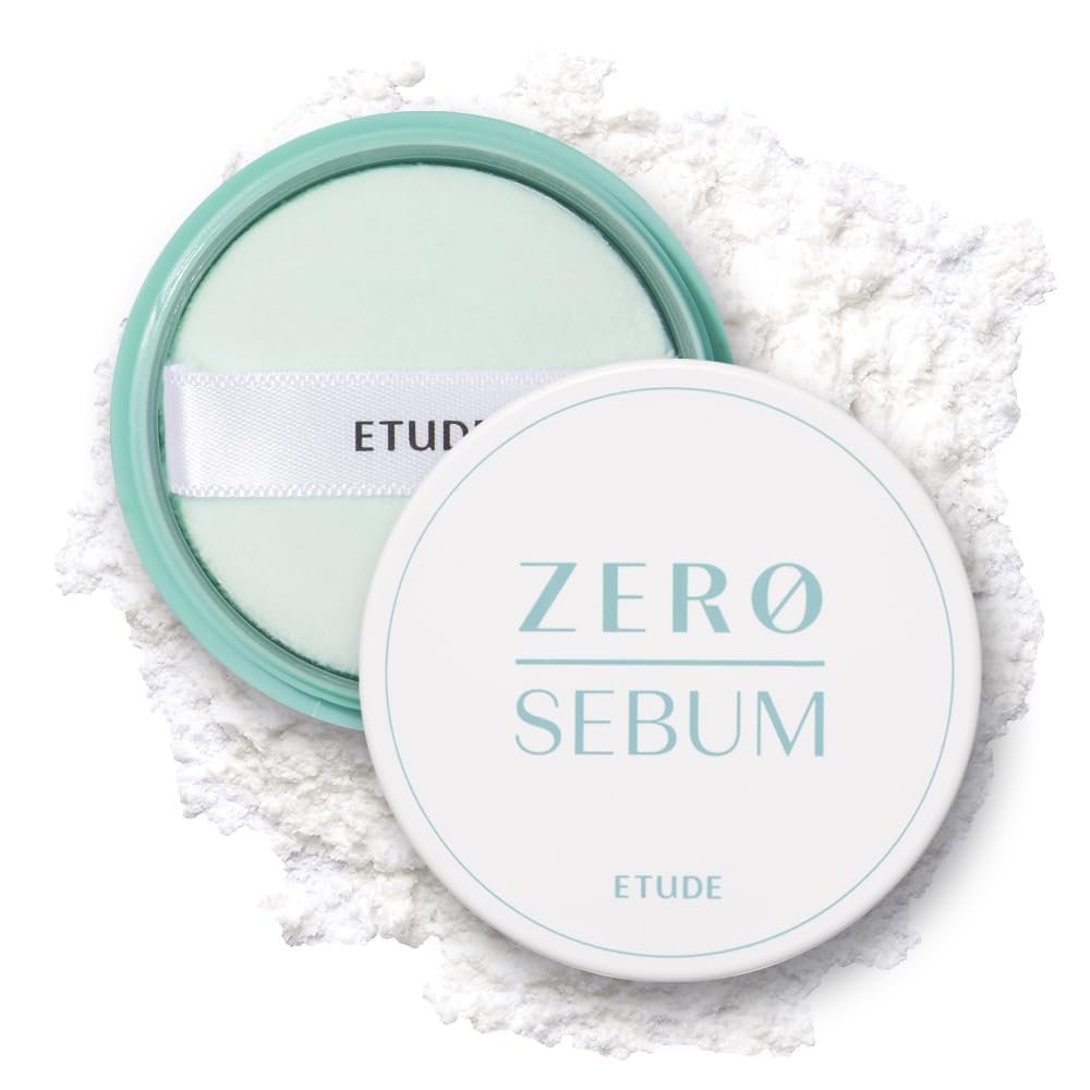 ETUDE Zero Sebum Loose Powder for Oily skin | Translucent Setting Powder with 80% Mineral | Multi-use as dry shampoo, Lightweight Oil Control, Long-Lasting, Soft Matte Finish (4g)