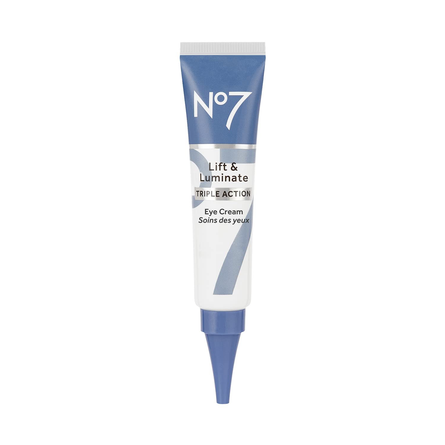 No7 Lift & Luminate Triple Action Under Eye Cream, 0.5 Oz | Treatment for Reducing Puffiness, Bags & Appearance of Wrinkles, Vitamin C & Collagen Peptide Technology