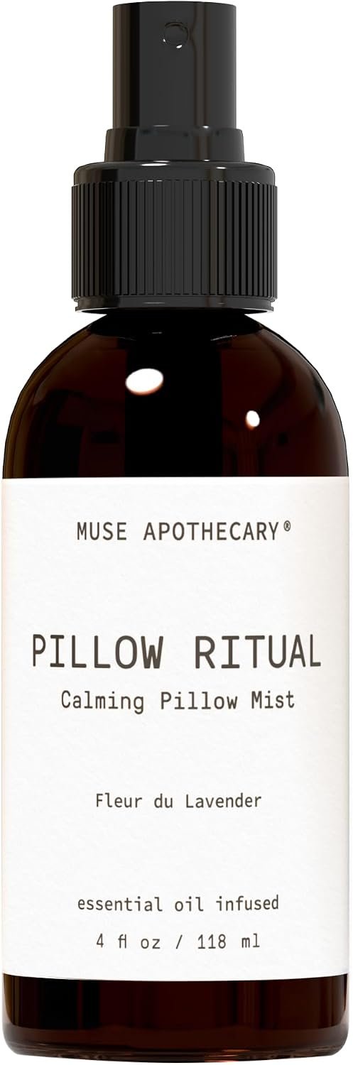 Muse Apothecary Pillow Ritual – Aromatic, Calming and Relaxing Pillow Mist, Linen and Fabric Spray – Infused with Natural Aromatherapy Essential Oils – 4 oz, Fleur du Lavender