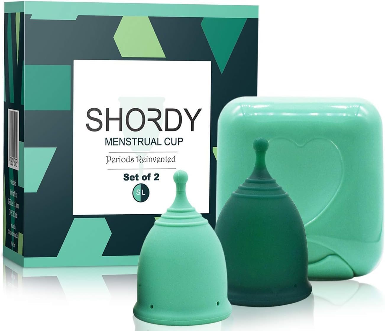 Reusable Menstrual Cups (Small & Large) Set of 2 with Box, 100% Soft Silicone, Copa Menstruelle, Period Cup, Heavy & Light Flow, Feminine Hygiene, Tampons, Pads & Disc Alternative for Women