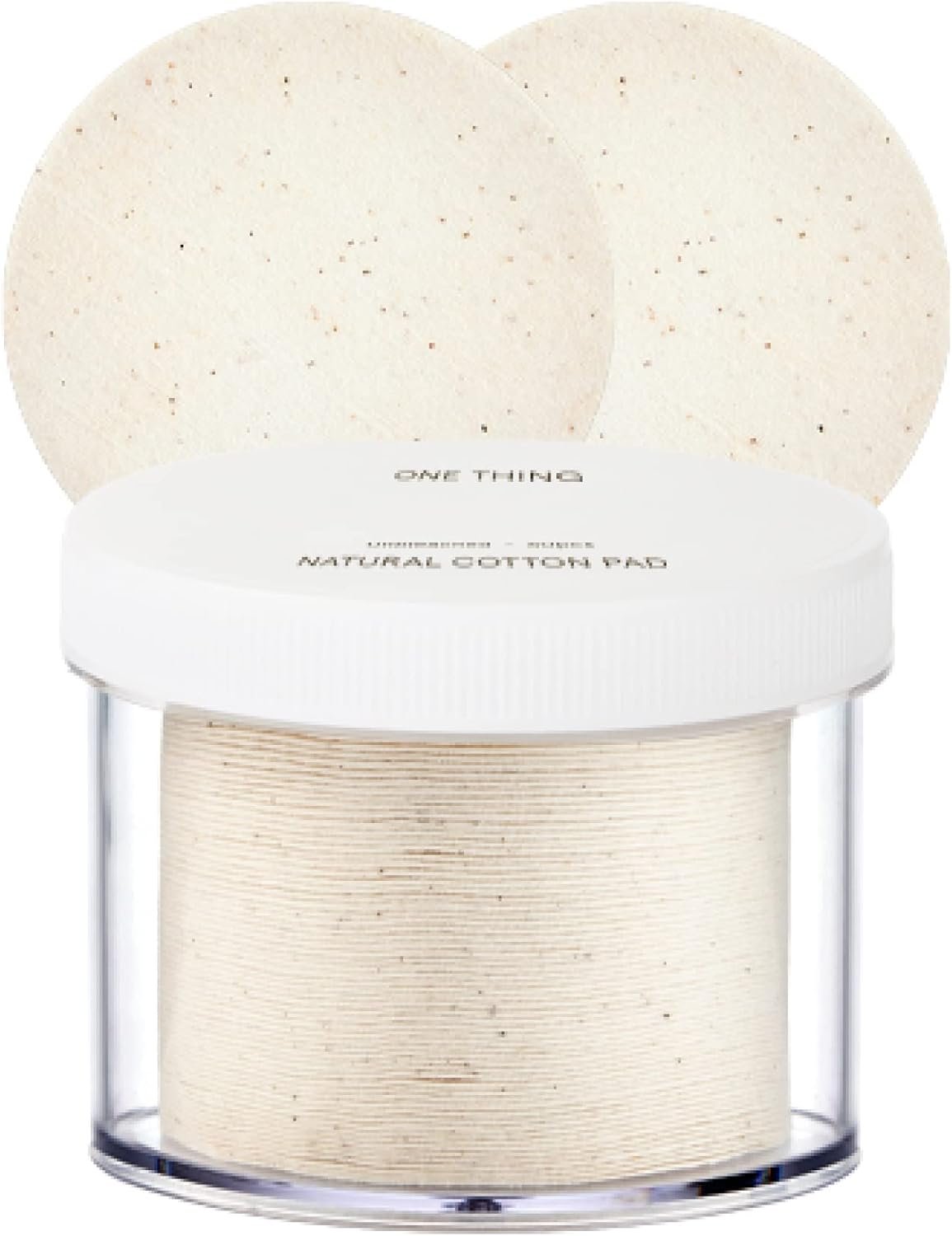 ONE THING Unbleached Cotton Pads | DIY Dry Toner Pads, Large Size Exfoliating Soft Lightweight Face Rounds | Daily Travel Size Refill No Lint Double Sided | Korean Skin Care (60 Pads in a Container) | Large unbleached cotton pads for DIY toner masking and gentle exfoliation. Lint-free, double-sided Korean skincare essential.