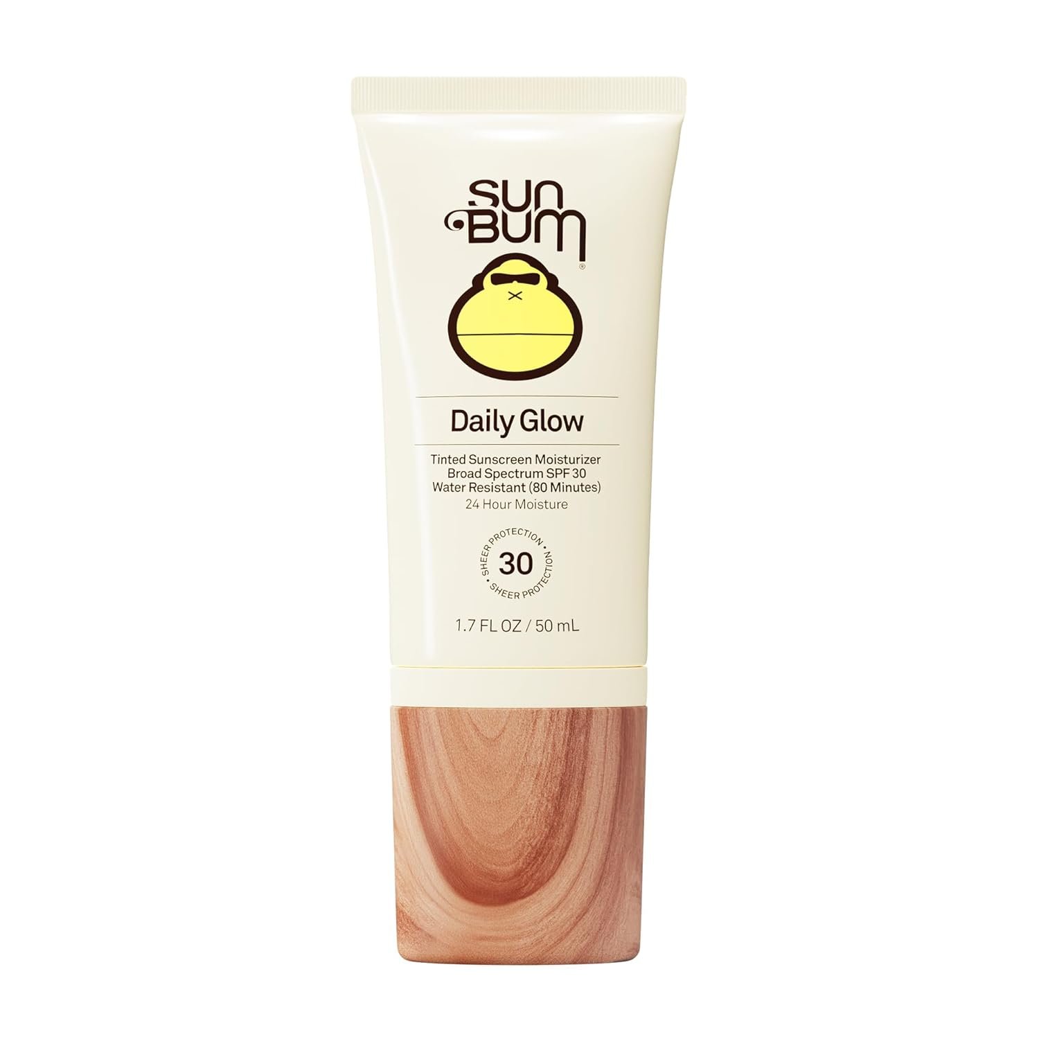 Sun Bum SPF 30 Daily Glow Tinted Face Sunscreen Lotion- Travel Size, 1.7 oz | Broad Spectrum, Moisturizing Facial Sunscreen, Vegan, Dewy and Glowy Finish, Vitamins C, E, and Antioxidants