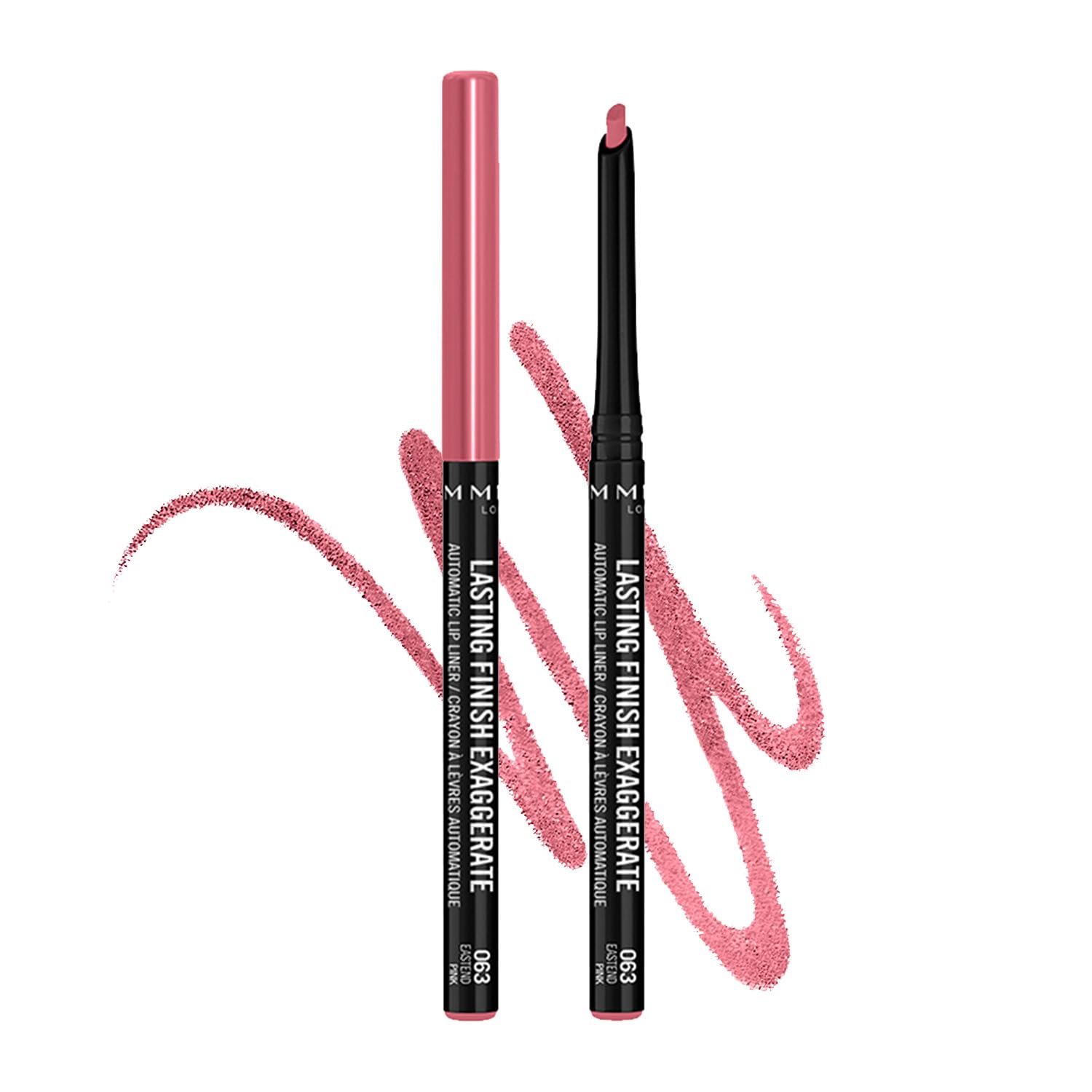 Rimmel Lasting Finish Exaggerate Automatic Lip Liner – Rich, Smooth Formula, Long Lasting – 63 Eastend Pink, .01oz