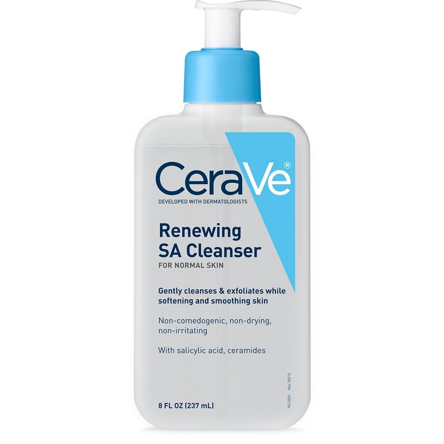 CeraVe Renewing Salicylic Acid Cleanser, BHA Exfoliating Face Wash, 8oz