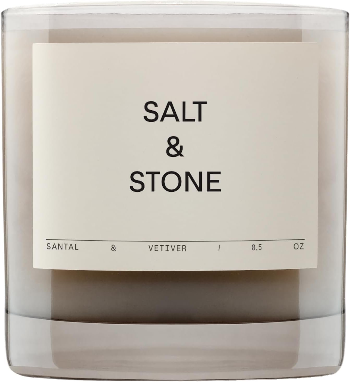 Salt & Stone Coconut & Soy Blend Scented Candle, Santal & Vetiver 8.5 oz | For Women & Men, Warm & Woody Scent, Hand-Poured, Aromatic & Fragrant, 100% Clean Cotton, Wick 50 Hour Burn Time