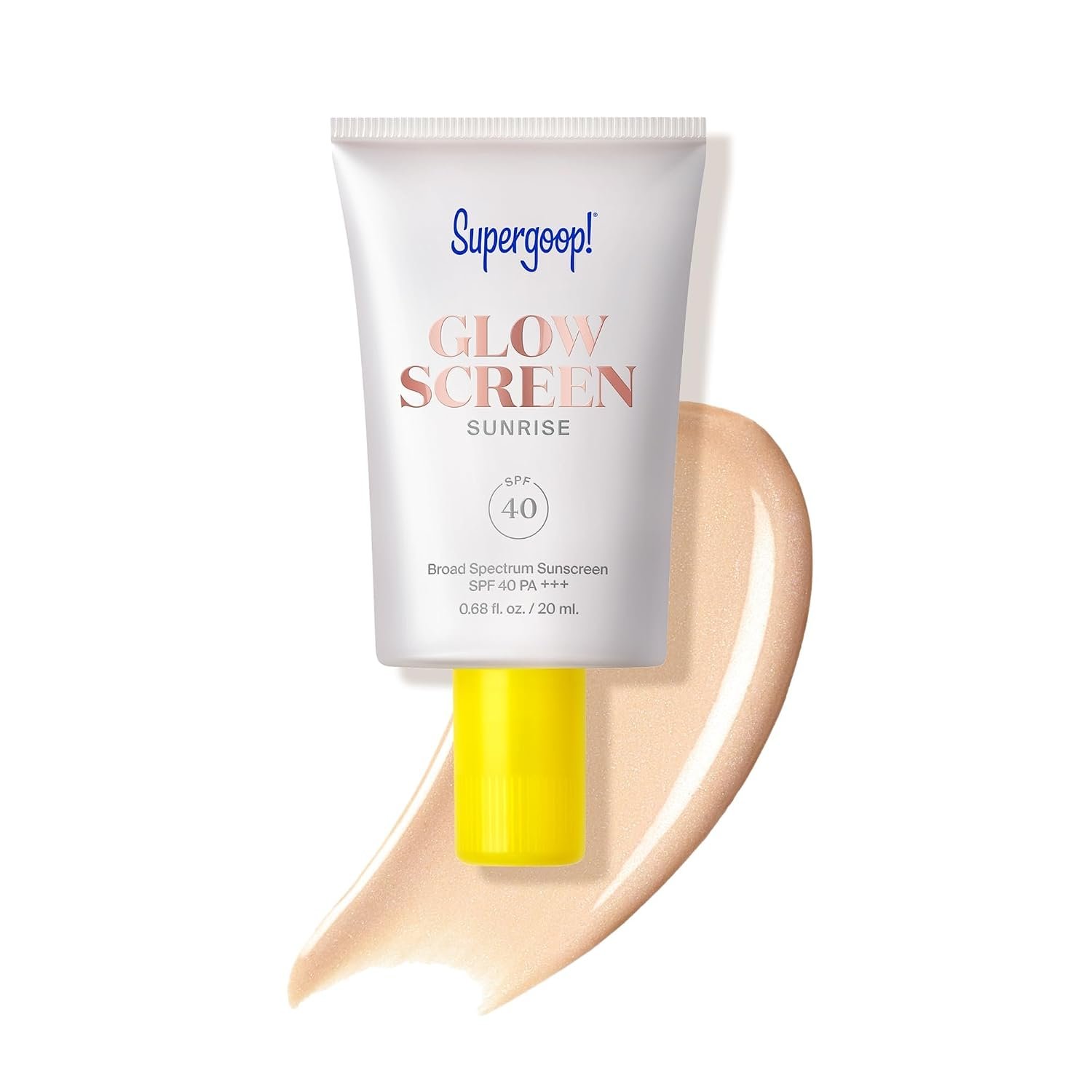 Supergoop! Glowscreen SPF 40 – Glowy Primer + Broad Spectrum Tinted Sunscreen – Helps Filter Blue Light – Hydration – Hyaluronic Acid & Vitamin B6