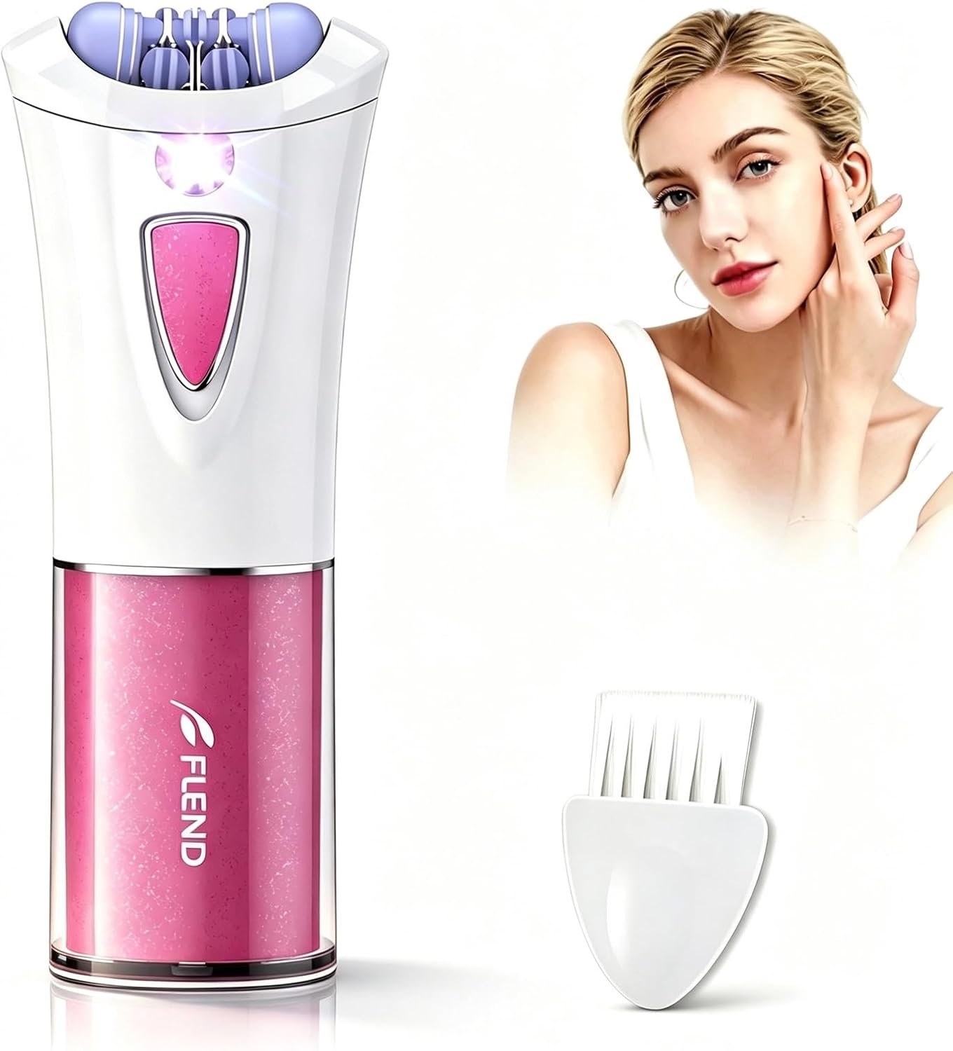 Epilator for Women, Mini Epilators Hair Remover for Women with LED Light, Smooth Hair Removal, Suitable for Face, Lip, Chin, Legs, Arms and Bikini Area
