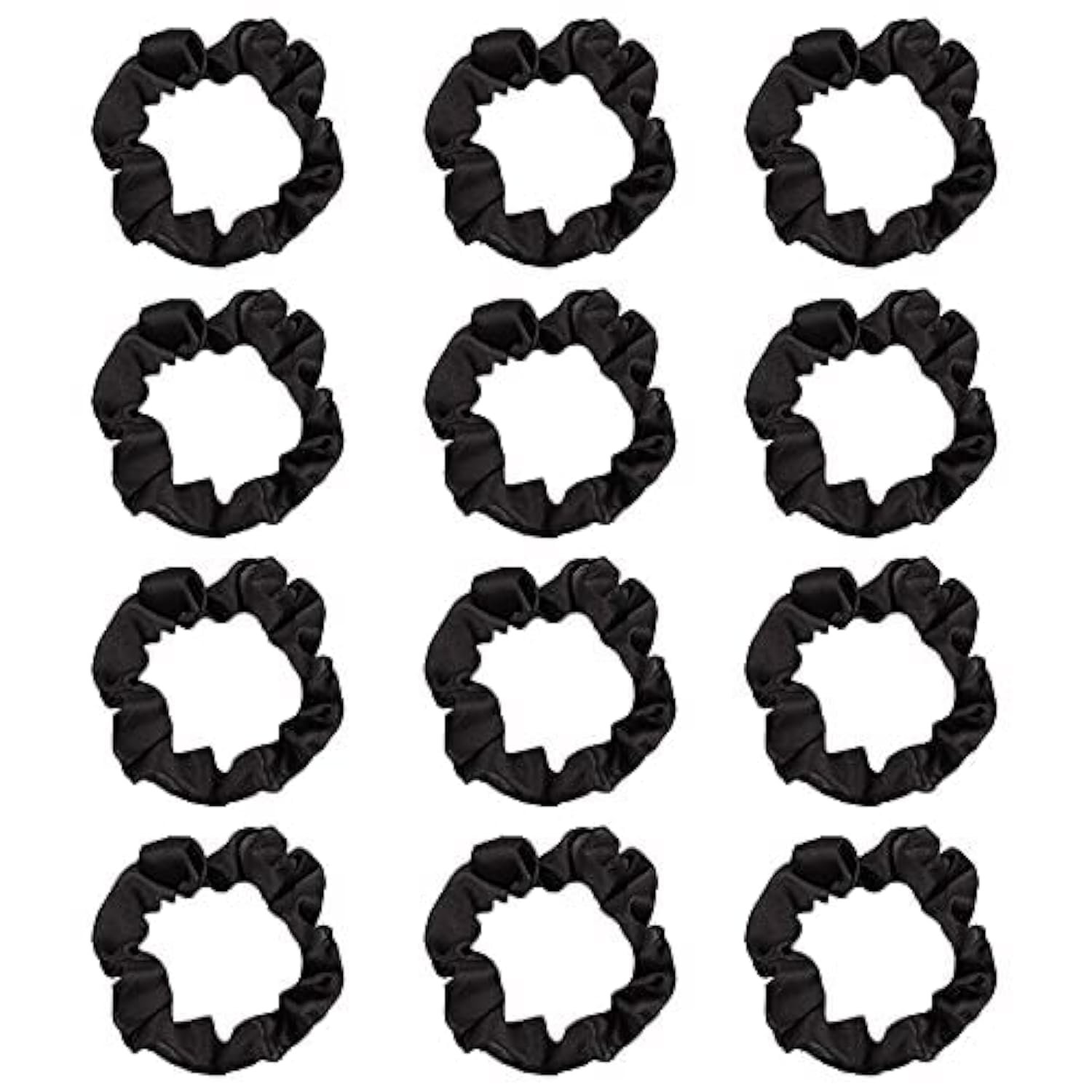 12Pcs Satin Hair Scrunchies For Women, Black Scrunchies Hair Ties | Soft Satin Fabric, Gentle Hold, Stretch Elastic Band, Suitable For Daily Wear, Parties, Sports, And Gifting