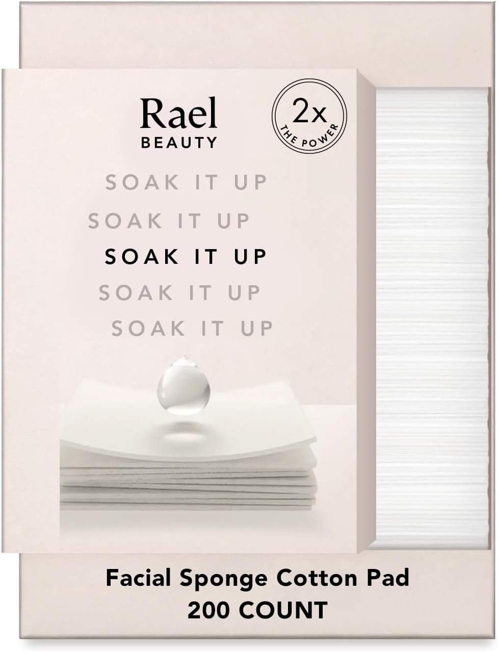 Rael Cotton Pads for Face, Lint-Free Daily Skincare & Makeup Remover 200 Ct | Airlaid Cotton, Square Facial Pads, Toner & Makeup Removal, Soft & Thin, Absorbent, Korean Skin Care, Gentle on Skin