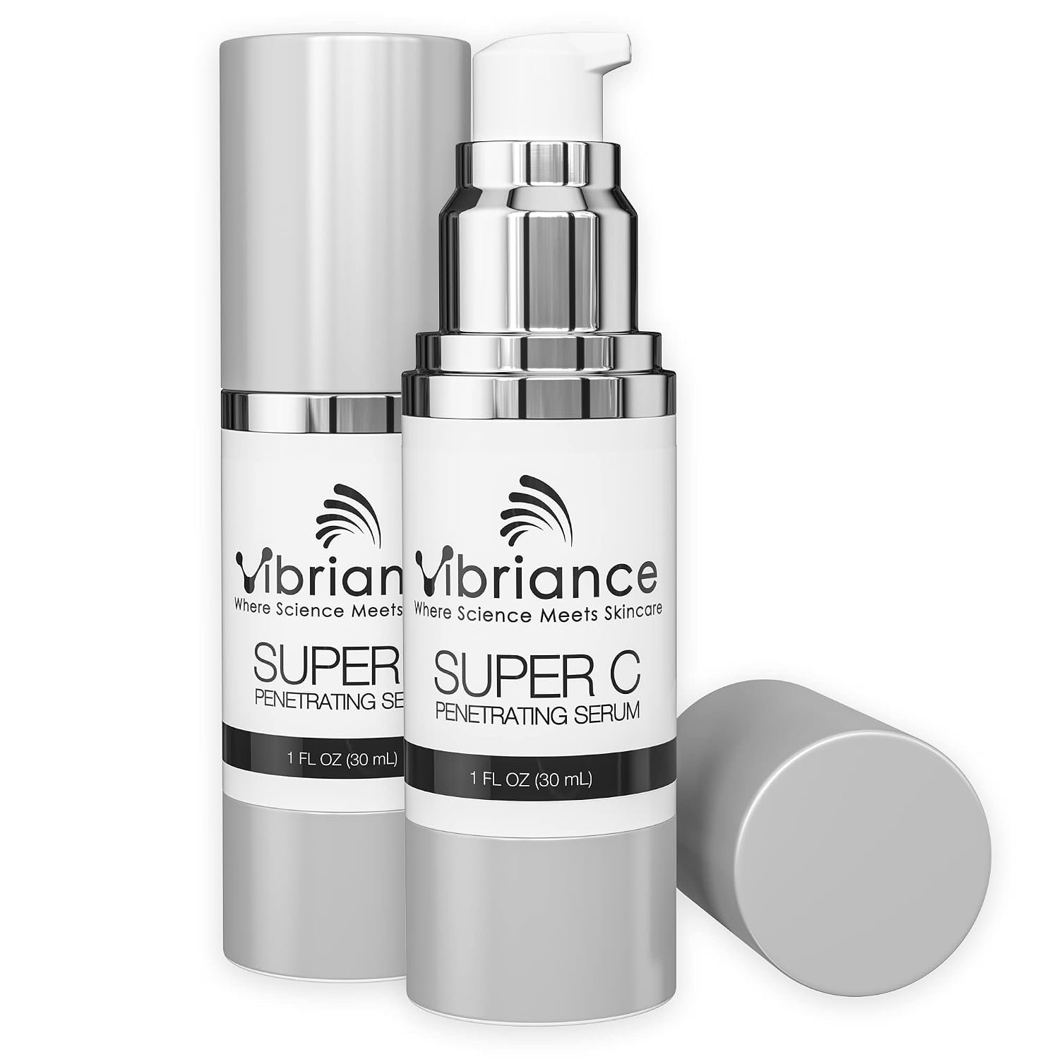 Vibriance Super C Serum for Mature Skin – All-in-One Vitamin Formula Hydrates, Firms, Lifts, Smooths, Targets Age Spots, Wrinkles, 1 fl oz – Pack of 2