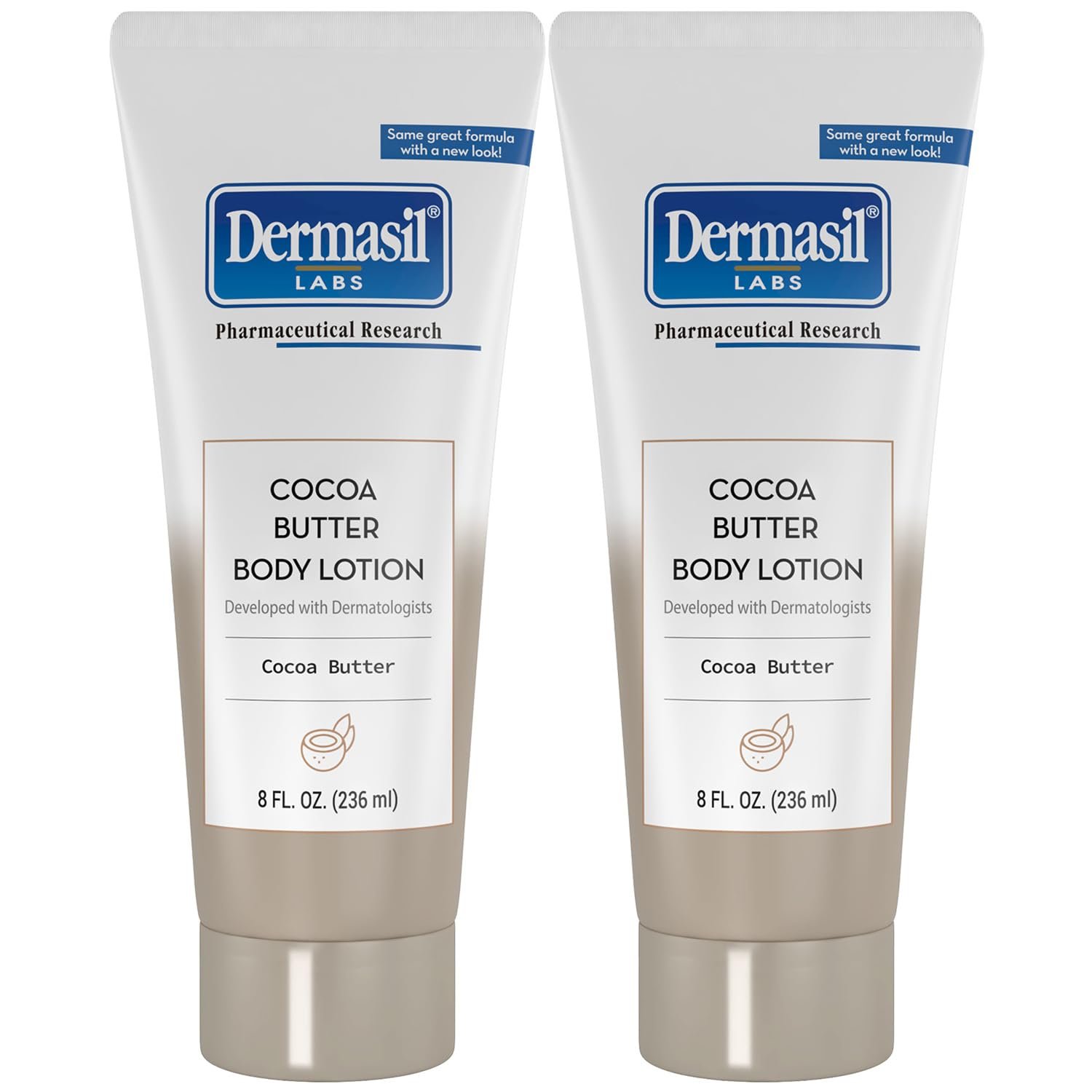 Dermasil Body Lotion, Cocoa Butter, 2-Pack – Non-Greasy, Fast-Absorbing, Sweet Scent, 8 Oz Ea