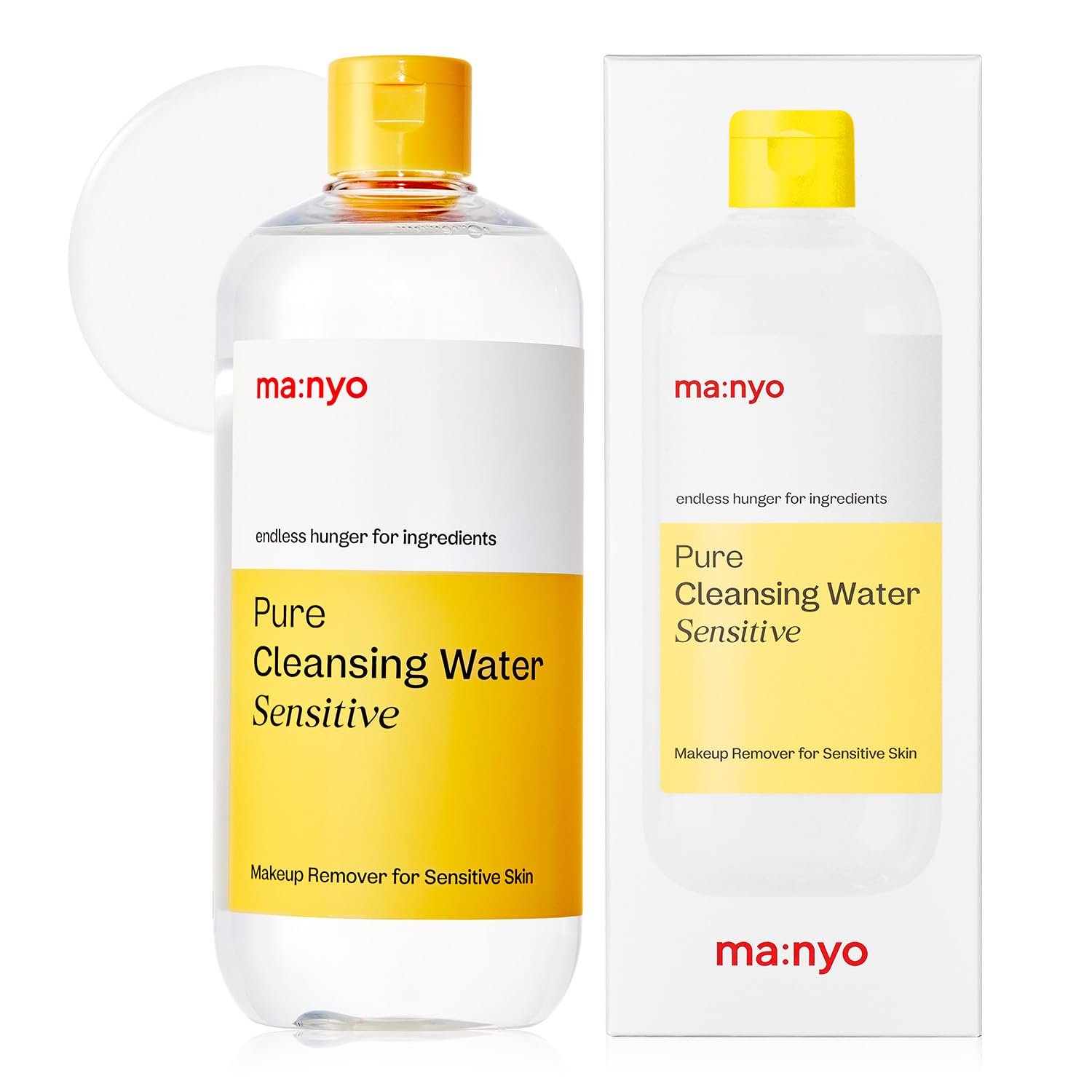 MANYO Pure Cleansing Water, Triple Micellar Technology for Sensitive Skin, Makeup Remover & Hydrating Cleanser, Korean Skincare 16.9 fl oz (500ml)
