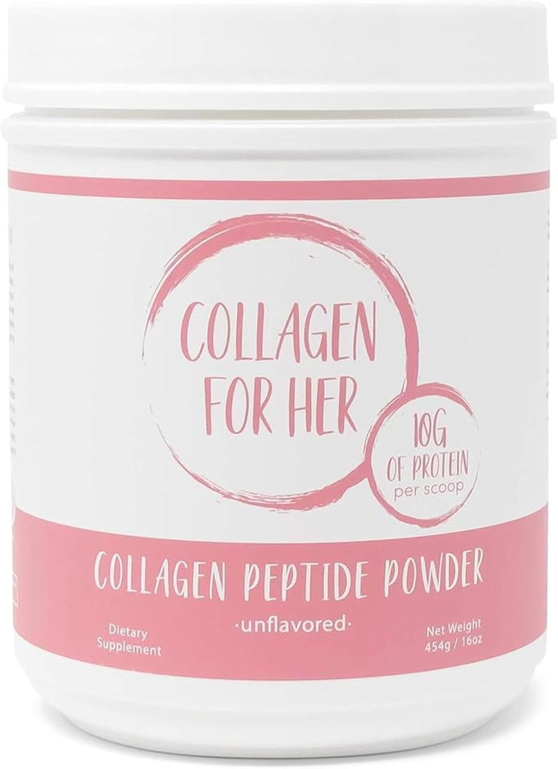 Collagen For Her Hydrolyzed Collagen Peptides, Grass Fed Bovine | Hydrolyzed Collagen Protein, Unflavored Type 1 & 3 Collagen, Dairy Free, Gluten Free, For Coffee & Smoothies, 41 Servings