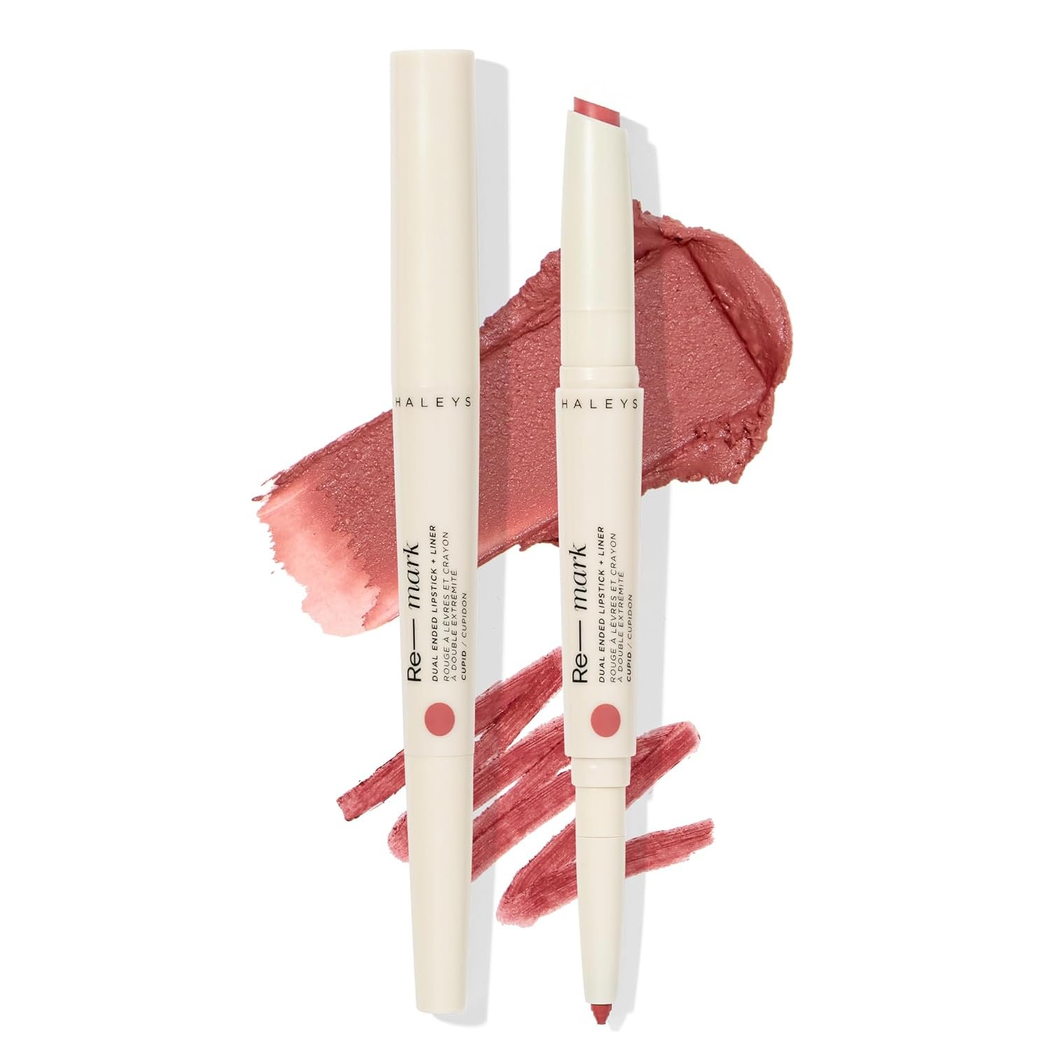 HALEYS Re-mark Dual-Ended 2-in-1 Lipstick & Liner, Nude Pink, Cupid | Creamy Matte Moisturizing for Women, Precision Lip Liner, Expertly Paired Combo