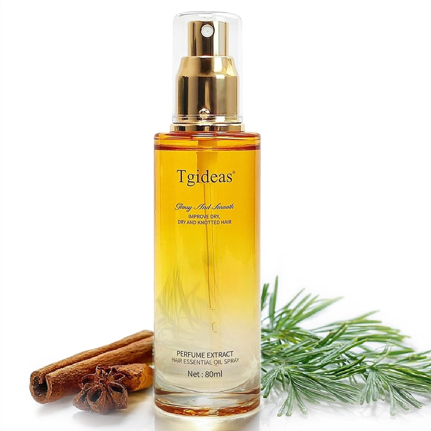 Tgideas Leave-in Hair Oil Spray, Moisturizing & Detangling | Hair Conditioning Oil with Jojoba Oil & Shea Butter; Clear; For Dry Hair, Curly Hair; Styling; for Women & Men