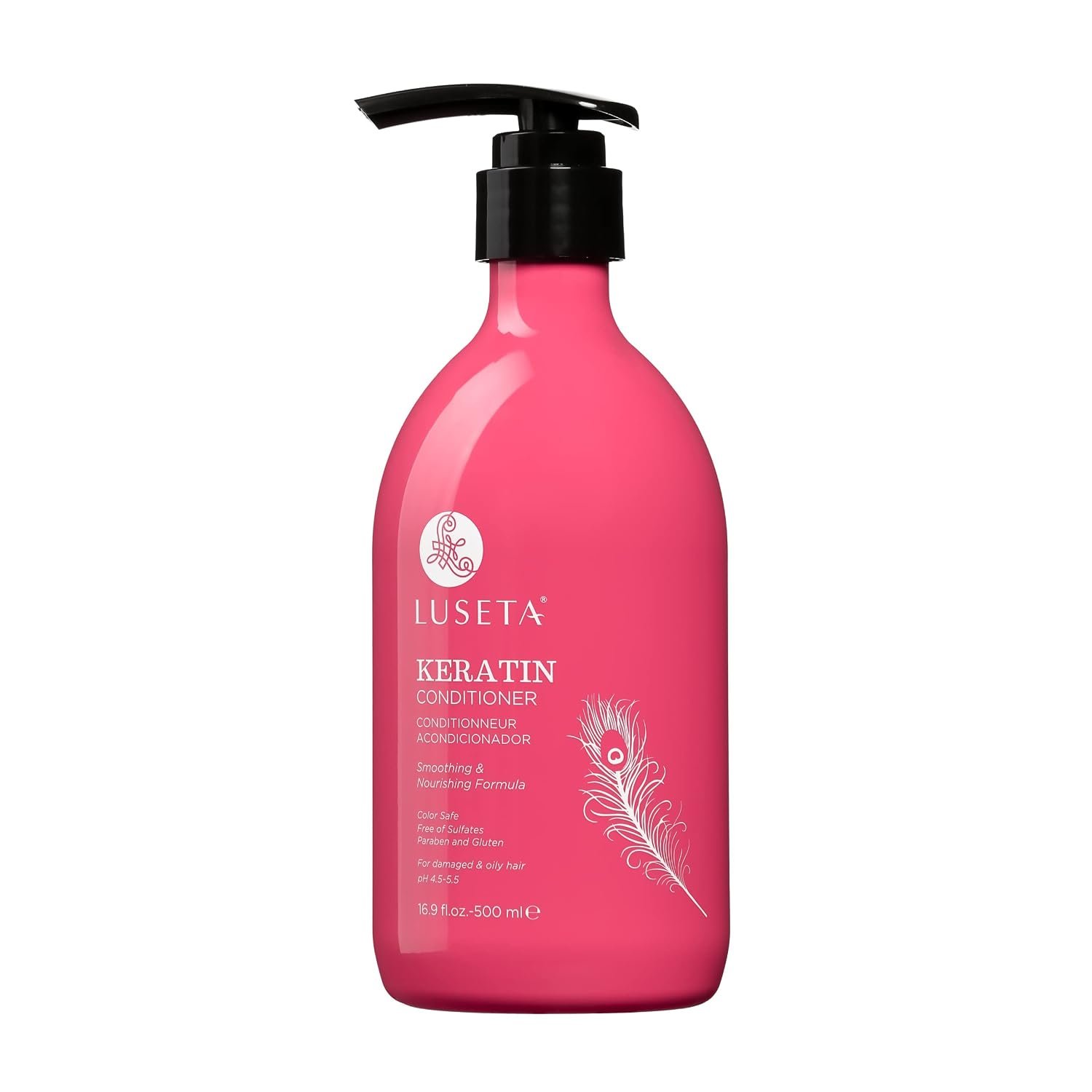 LUSETA Keratin Conditioner for Damaged Hair，Frizz Control & Strength 16.9oz | Deep Moisture Conditioning – Nourishes Dry Hair, Improves Softness for Color Treated Hair, Strengthening Weak Brittle Hair