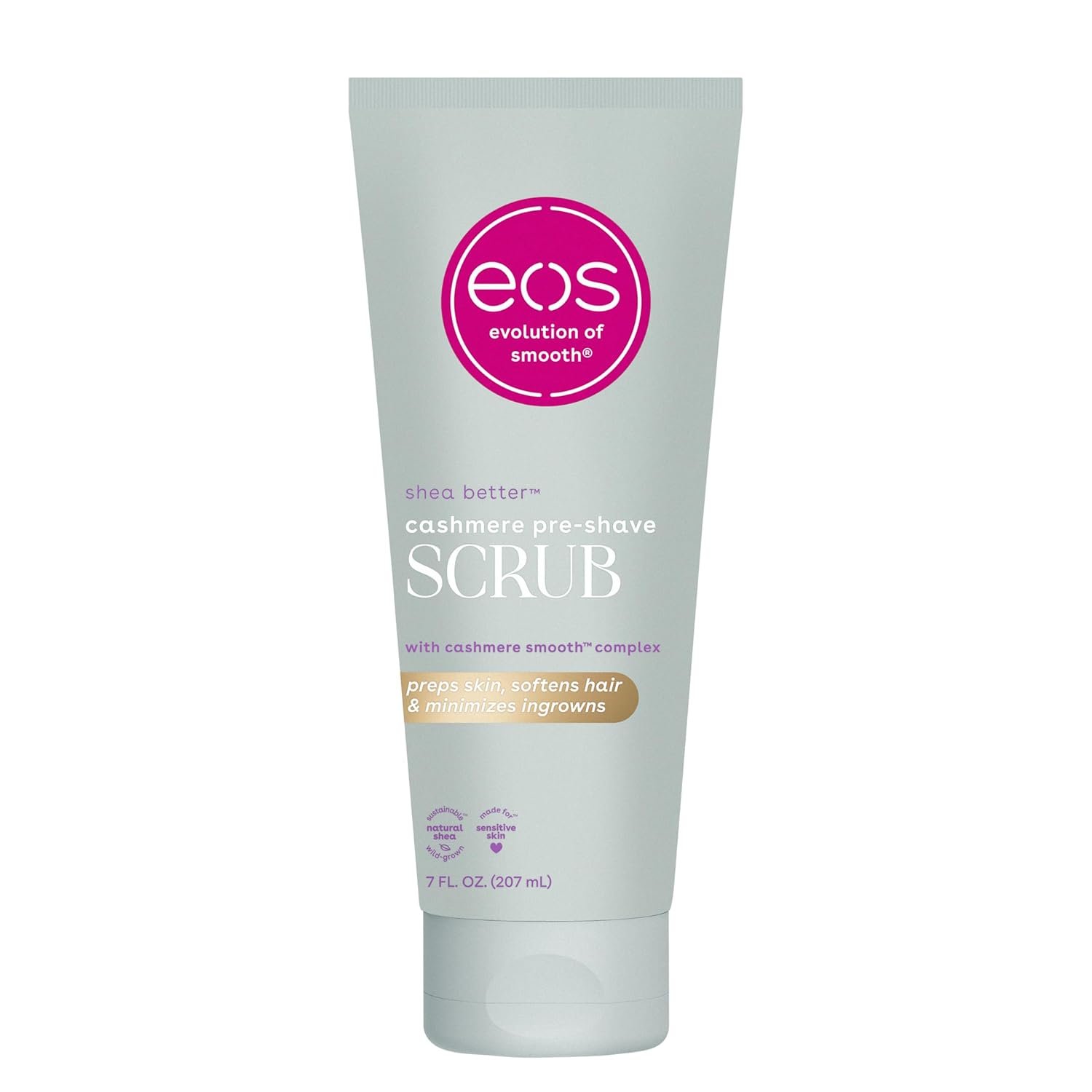 eos Cashmere Skin Collection Pre-Shave Scrub – Vanilla Cashmere, Exfoliating Body Scrub, Hydrating, Shea Sugar, 7 fl oz