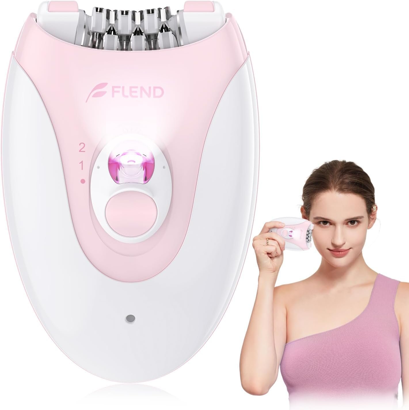 Smooth Glide Epilator for Women, Gentle 2-Speed Hair Removal Device with LED Light, 36 Tweezers & Massage Pad, Rechargeable Epilator for Face, Bikini, Legs & Underarms