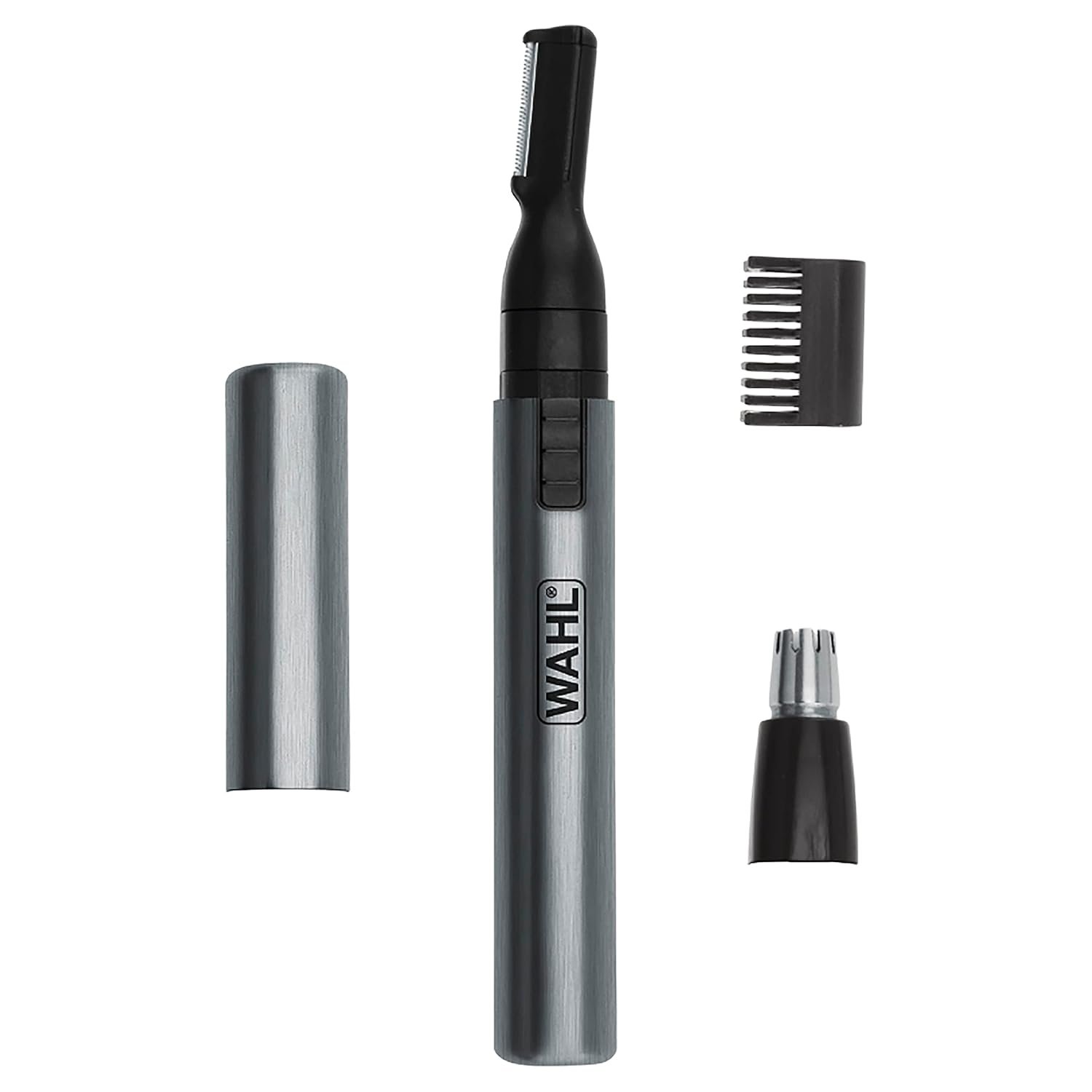 Wahl Micro Groomsman Battery Personal Trimmer for Eyebrows, Nose & Ear | Compact Quick Touch-Up Hair Trimmer For Eyebrows, Neckline, Nose, And Ear Hair With Rinseable Heads – Model 5640-600