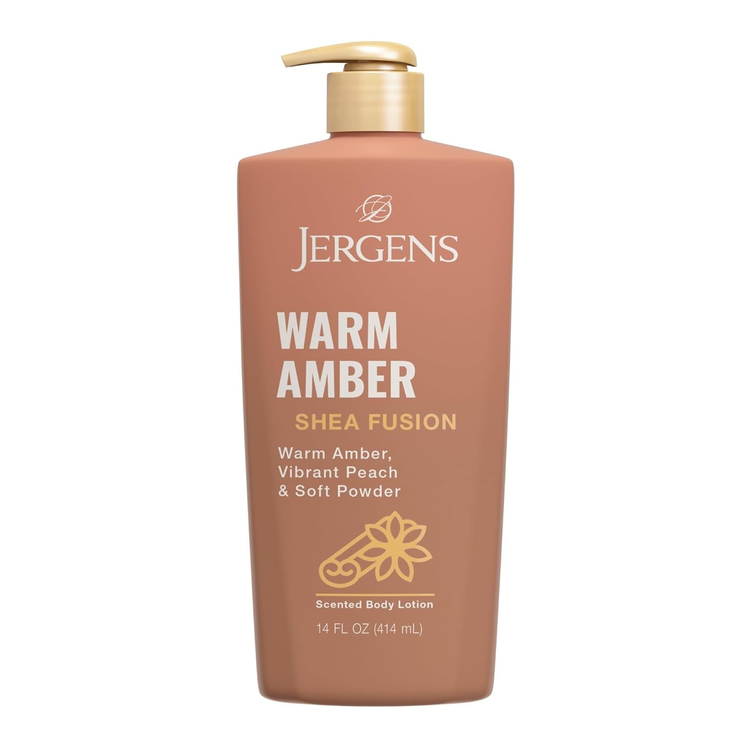Jergens Shea Fusion Body Lotion, Warm Amber Scented, Dry Skin, 14 fl oz | Shea Butter & Vitamin E Moisturizer, 24-Hour Hydration, Warm Amber Fragrance, Dry Skin Relief, Women’s Daily Lotion