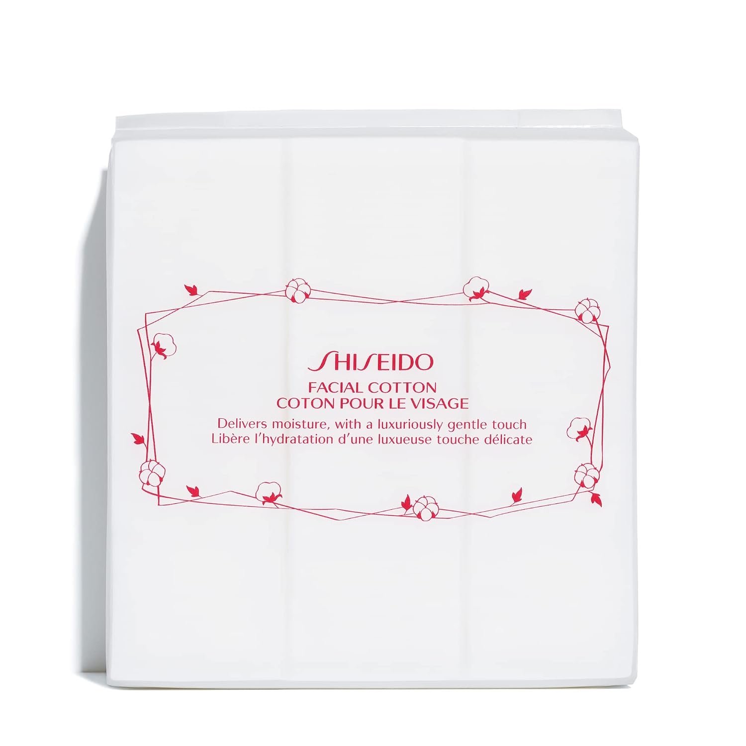 Shiseido Facial Cotton Pads – Includes 165 Squares – for Softener Application & Makeup Removal – 100% Natural, Super Soft