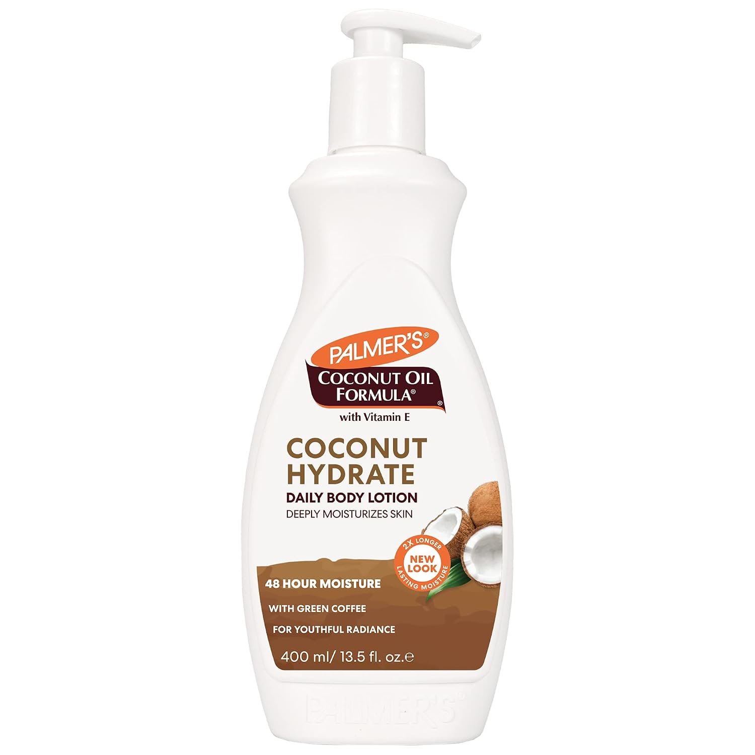 Palmer’s Coconut Oil Formula Body Lotion for Dry Skin (13.5 Fl Oz) | Hydrating Hand & Body Moisturizer with Green Coffee Extract & Vitamin E for Youthful Radiance, 48hr Moisture, Pump Bottle