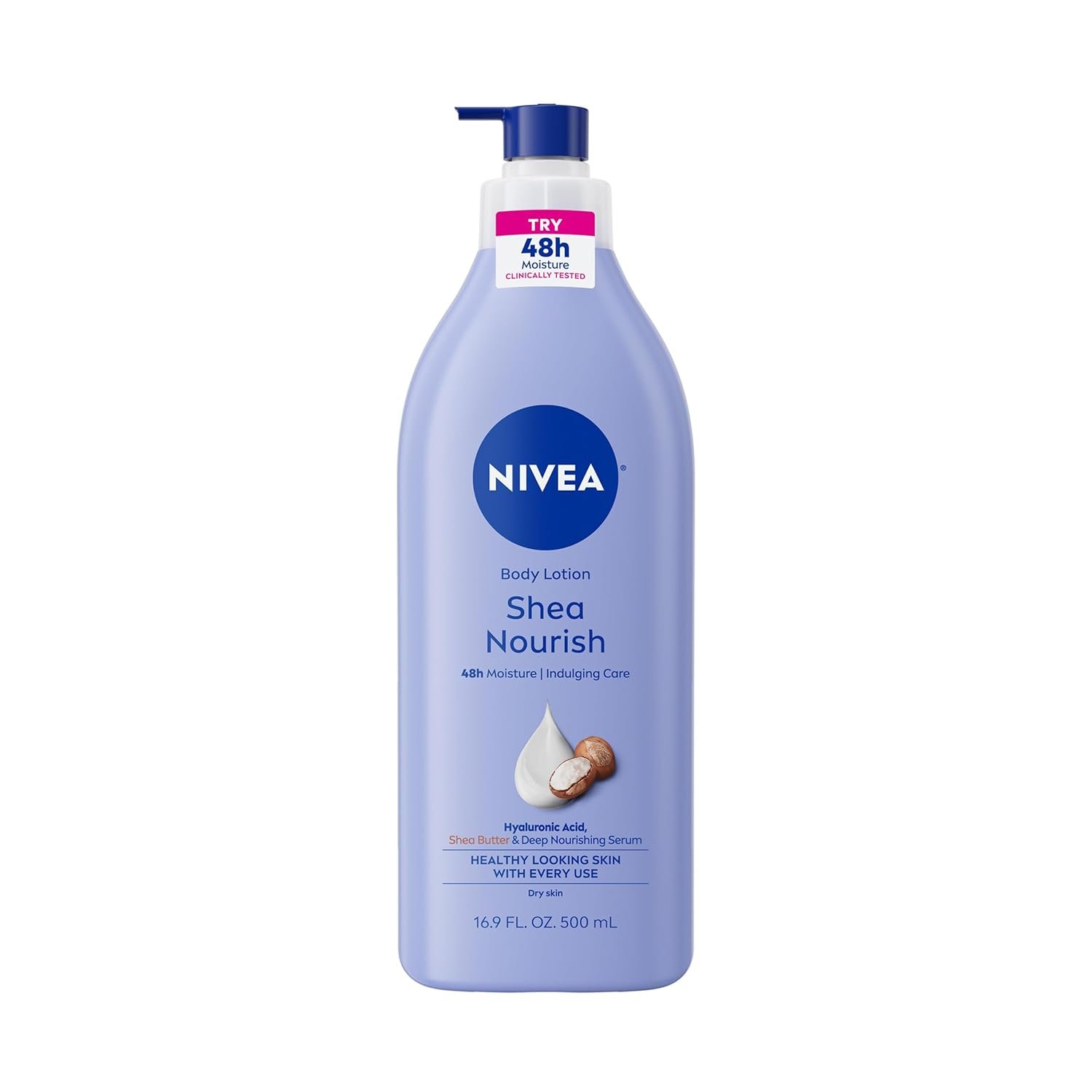 NIVEA Shea Nourish Body Lotion with Shea Butter & Hyaluronic Acid, 16.9 Oz