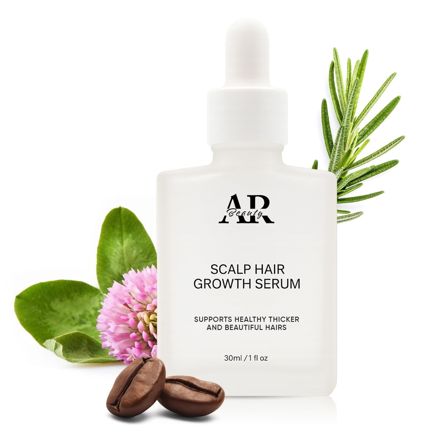 Scalp Hair Growth Serum -Thicker and Fuller Looking Hair – Paraben Smell Free- Nourishing Formula with Rosemary Biotin Caffeine Red Clover Hair Regrowth Treatment for Women Men – 1 Fl.Oz