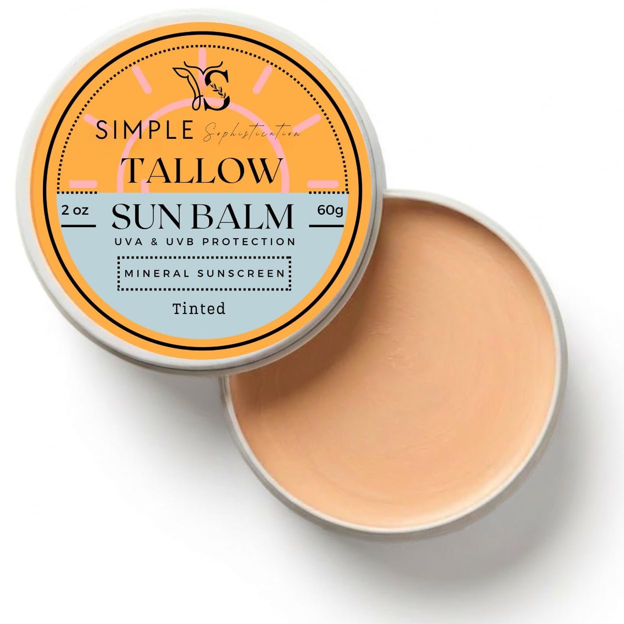 Tinted Mineral Sunscreen SPF 50+ for Face | Zinc Oxide with Grass-Fed Beef Tallow | Reef Safe Daily Facial Sunscreen | Anti-aging with CoQ10+Resveratrol, No White Cast, Sensitive Skin | 2 oz (Fair)