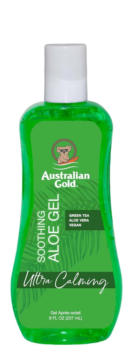 Australian Gold Soothing Aloe Vera After Sun Gel -Relieves Sunburn Pain and Hot & Itchy Skin, Soothing Aloe After Sun Gel, 8 Fl Oz (A70623-1)