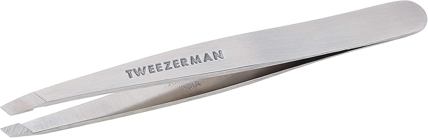 Tweezerman Stainless Steel Slant Tweezer for Eyebrows Silver