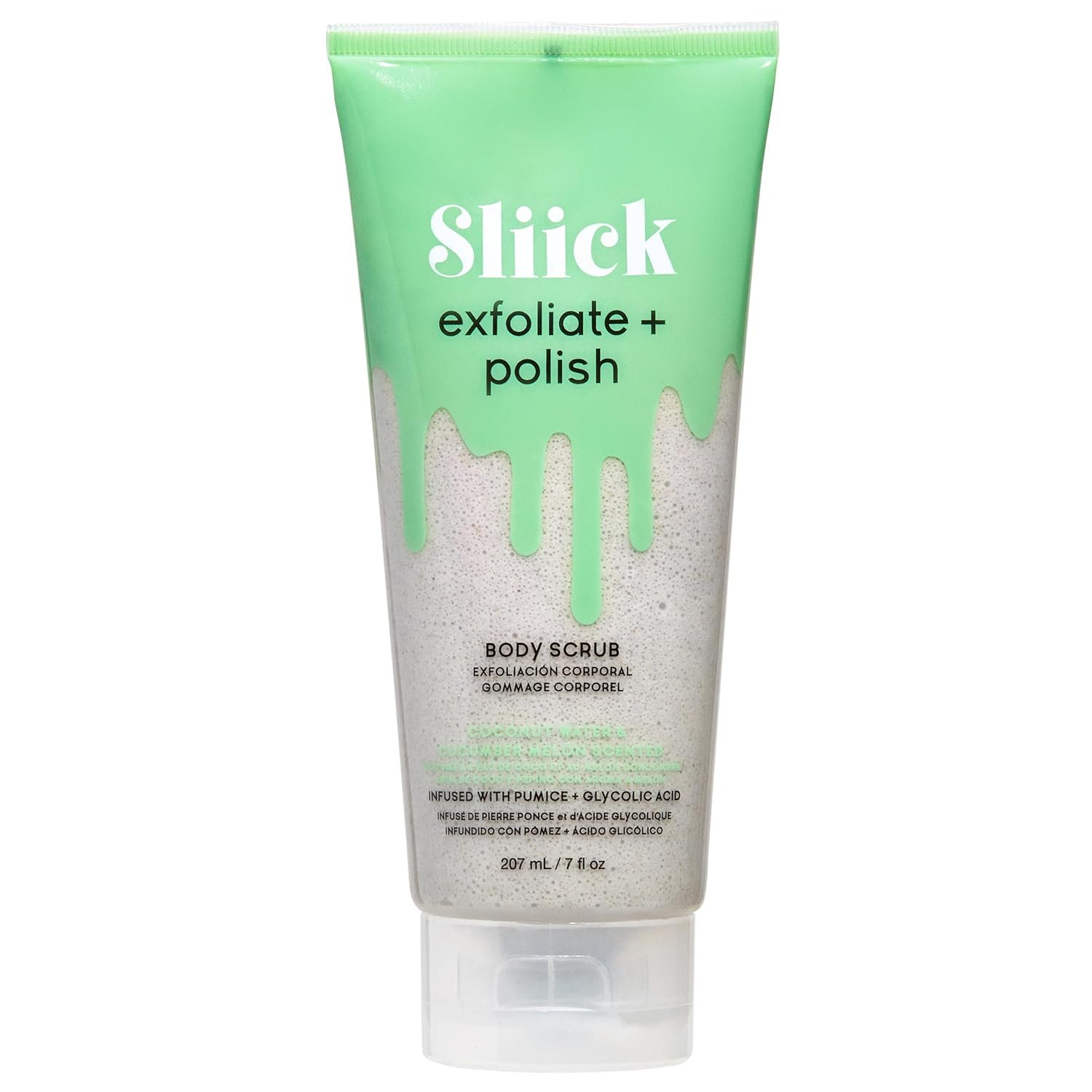 Sliick Exfoliate and Polish Body Scrub, Infused with Pumice and Glycolic Acid, 7 oz
