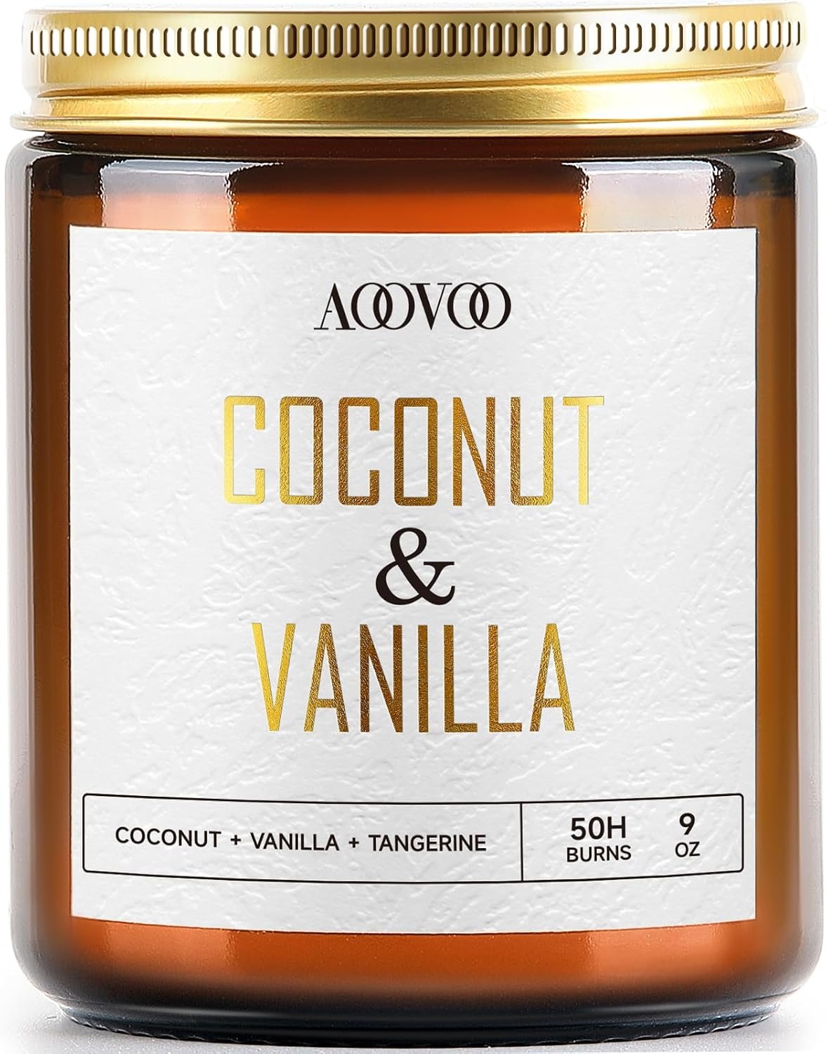 AOOVOO Coconut Vanilla Candles – 9 oz Scented Candles | Aromatherapy Candle, Soy Candle for Home Scented
