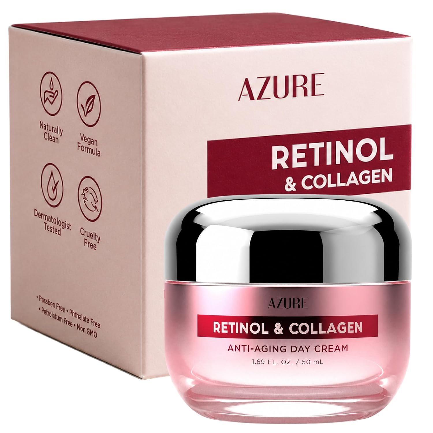 Retinol & Collagen Anti Aging Face Cream, Korean Skin Care, 1.69 Fl Oz | Dermatologist Tested – Visibly Smooths Wrinkles & Boosts Firmness with Deep Hydration – Clean Beauty For All Skin Types