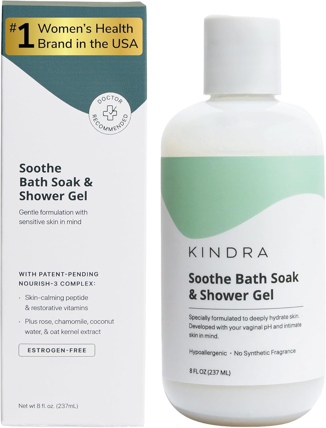 Kindra Soothe Vulva Wash – pH Balanced Unscented Intimate Feminine Wash | OBGYN-Recommended for Vulva Dryness, Odor Support, Anti-Itch & Irritation Relief, Vaginal Health Safe Formula for Daily Use