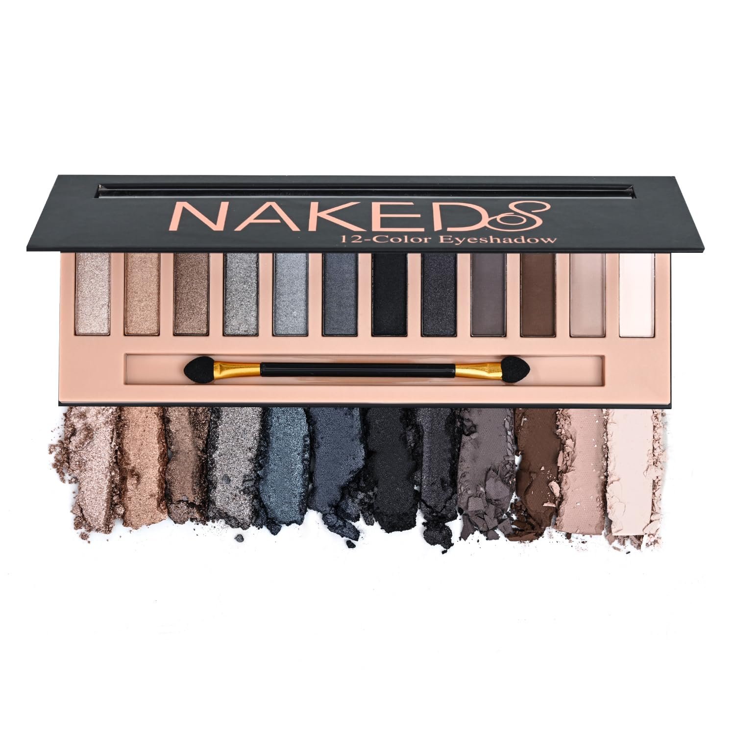 BOLOPER 12 Colors Makeup Smoky Eyeshadow Palette Natural Nude Matte Shimmer Glitter Pigment Eye Shadow Pallete Set Black Eye Shadow Halloween Make Up for Women (Color E Smokey)
