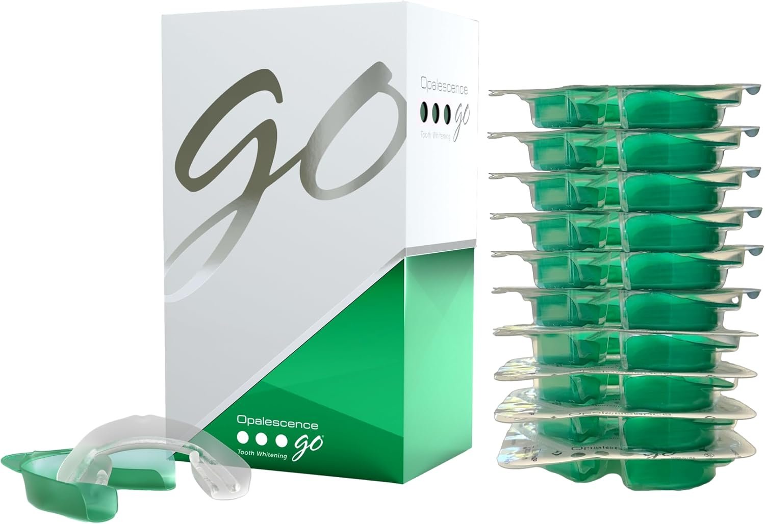 Opalescence GO 10% Teeth Whitening Trays Hydrogen Peroxide 5193T | Prefilled Gel Trays Kit for Sensitive Teeths. Made by Ultradent USA – Dentists Developed – Mint Flavor (10 Treatments)