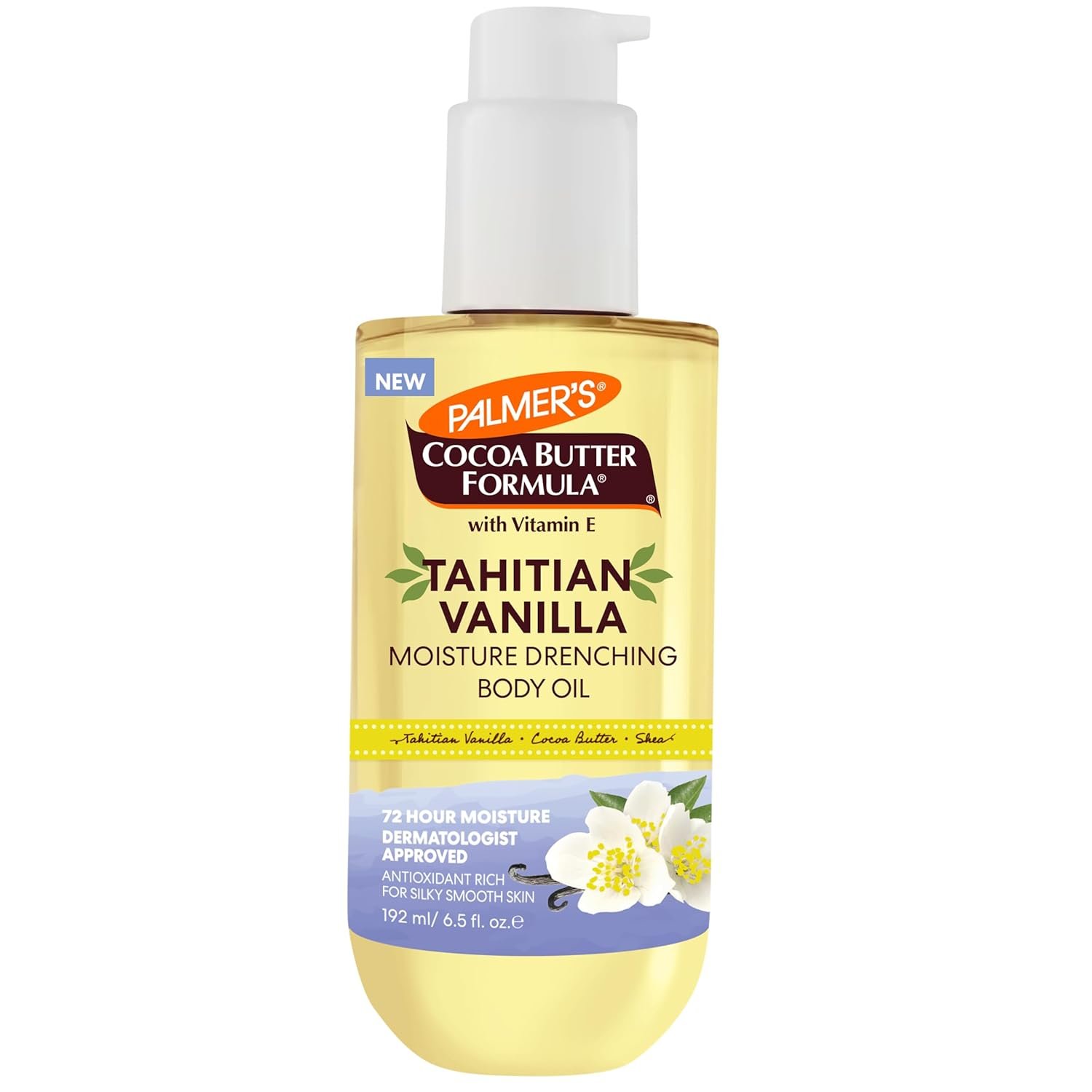 Palmer’s Tahitian Vanilla Body Oil, Cocoa Butter Formula (6.5 Fl Oz) | Shea Butter & Vitamin E provide 72-hour hydration to protect, soothe dryness & soften skin. Dermatologist approved.