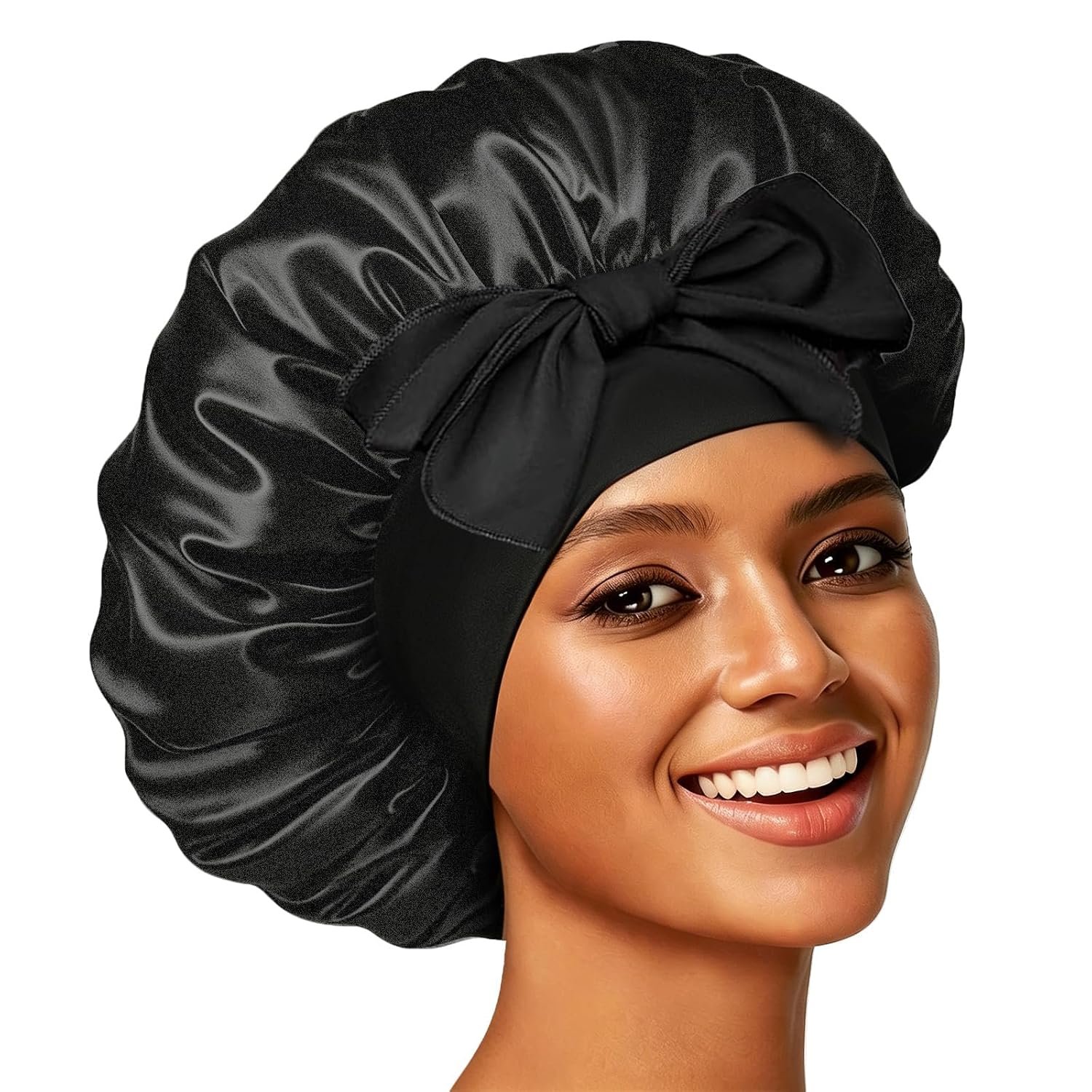 Silk Bonnet for Sleeping Women Satin Cap Reduce Frizz & Hair Breakage | Adjustable Tie Enables Personalized Fit. Premium Satin Preserves Hair Moisture and Maintains Healthy Hair while Sleeping